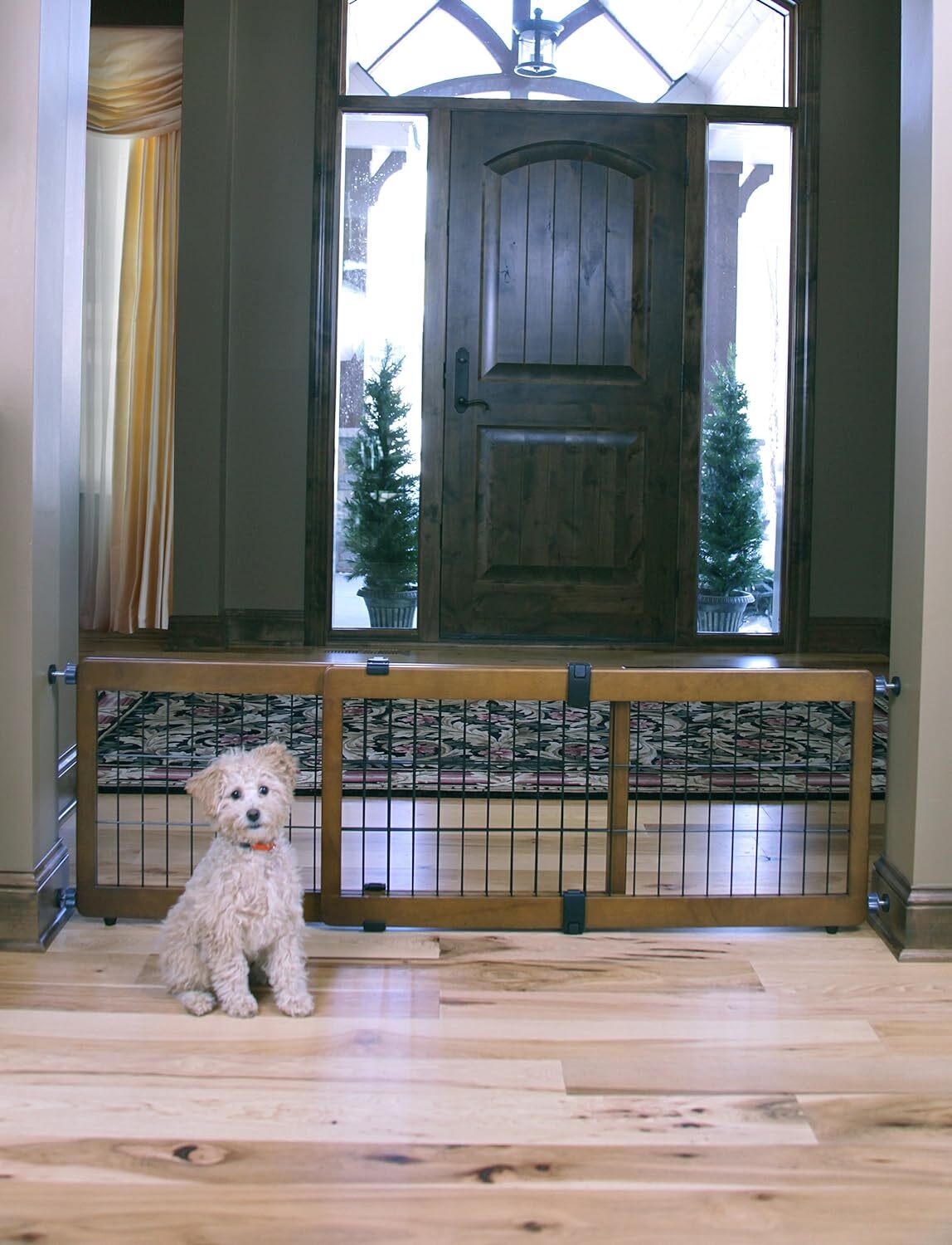 Extra Tall 70Inch Wide Adjustable Freestanding Pet Gate, Premium Wood eBay