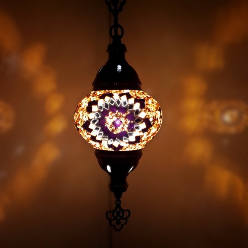 Turkish Moroccan Glass Mosaic Electrical Hanging Lamp Garden Lantern UK + CE - 第 24/55 張圖片