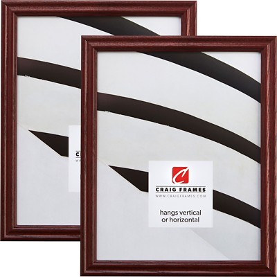 Craig Frames Wiltshire Ash 200, Cherry Red Hardwood Picture Frame, 2-Piece Set