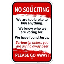 No Soliciting Sign, Funny No Soliciting Sign,