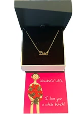 Wonderful Wife Necklace  “ LISA” Adjustable 16-18” 18 K Gold Finish