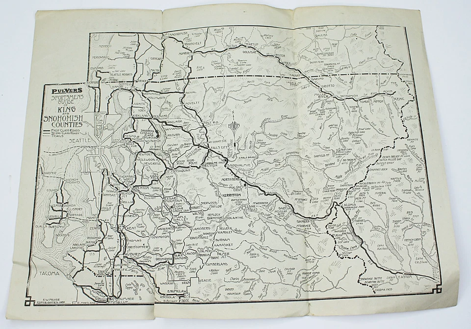 1922 SEATTLE WASHINGTON TOURIST GUIDE Automobile Road Map Frye Hotel Brochure - Image 3 of 4