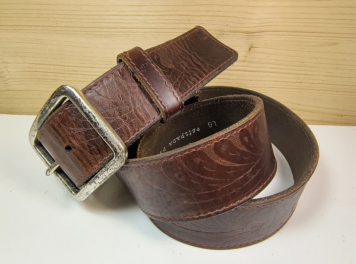 Silpada Designs Z9038B Brown Floral Embossed Genuine Leather