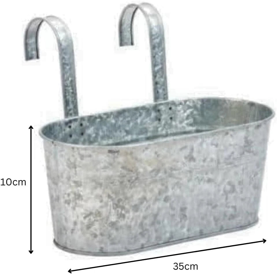 Hanging Garden Flower Planter Window Box Trough Metal Large Pot Fence Balcony x1 - Image 2 of 4