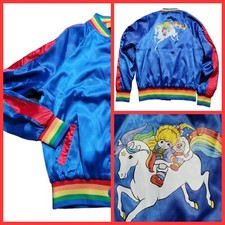 Rainbow Brite X Unique Vintage Satin Bomber Jacket Plus Size 5x Colorful Pride