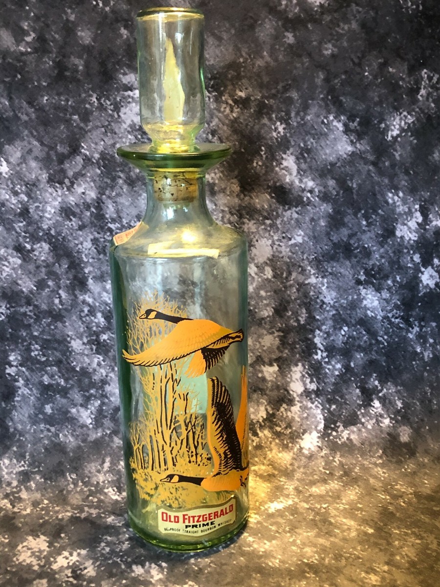 VTG Old Fitzgerald Prime Whiskey Decanter Flying Geese Wildlife