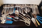 56 Pcs Mixed Fork Spoon Knives Flatware Silverware Camping Kitchen Lot 5 Lbs.