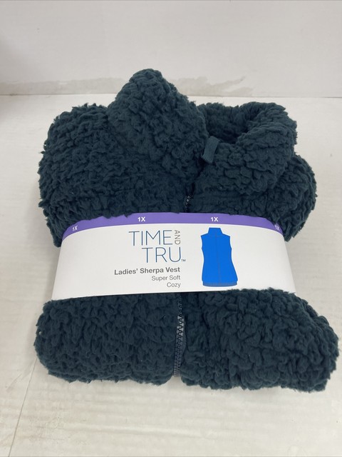 Tru Green Sherpa Faux Wool Vest Coat 