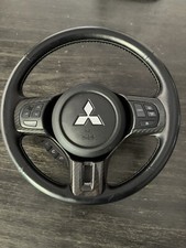 08-15 Oem Mitsubishi Evolution Evo X Steering Wheel Black Leather