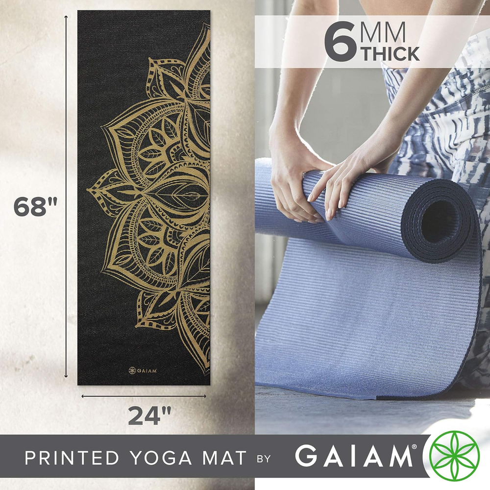 Premium 6mm Non-Slip Yoga Mat for Exercise & Fitness - Extra Thick & Durable