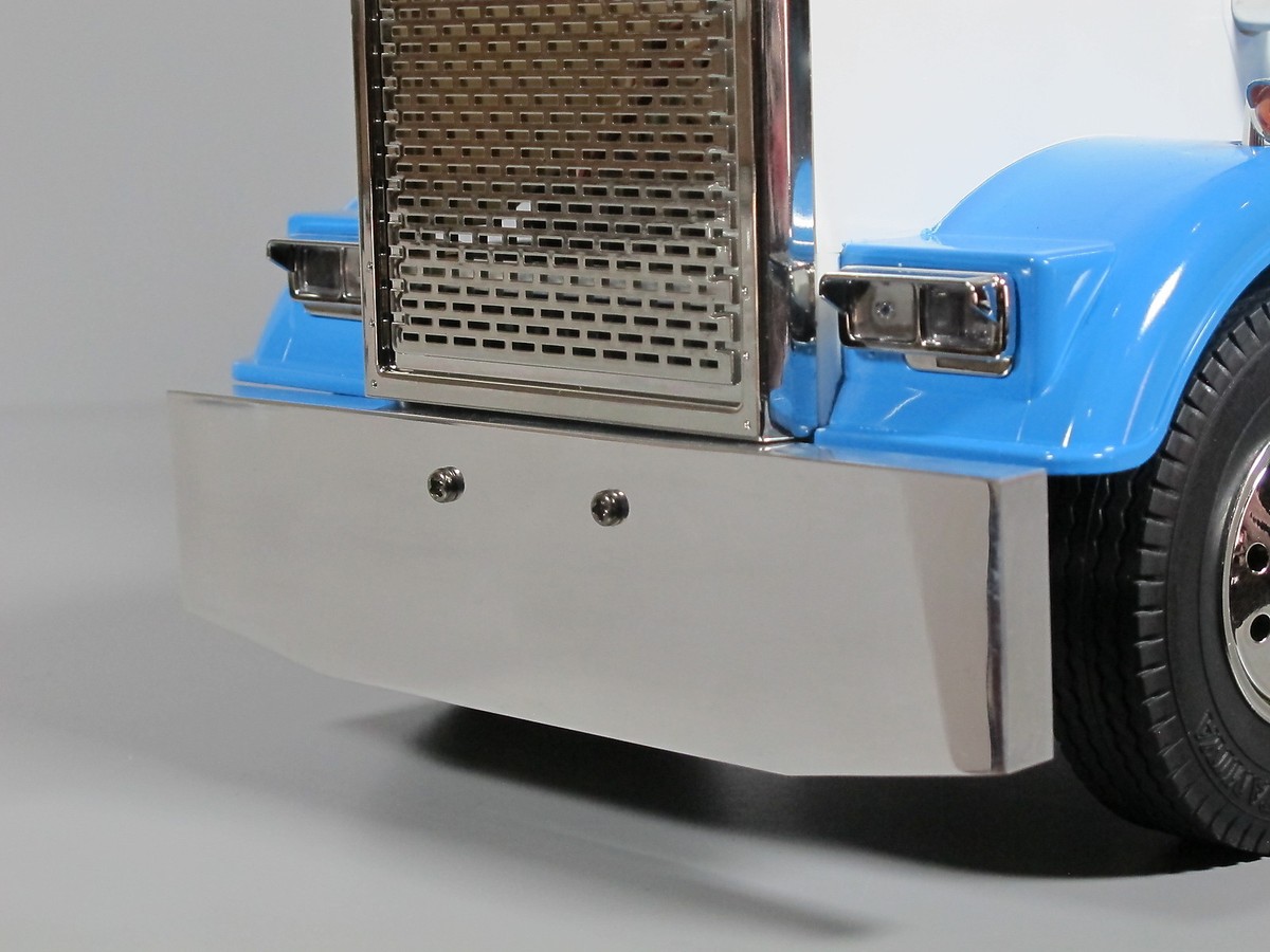 Paraurti Anteriore In Alluminio + Traversa Per Tamiya 1/14 - King Hauler, Grand Hauler, Globe Liner