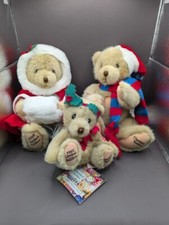 Dakin Cherished Teddies 1995 Priscilla Hillman Christmas Plush Bear Set of 3