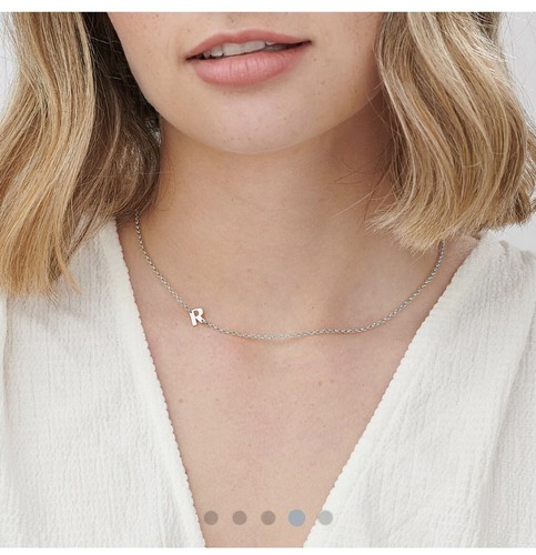 initial necklace sterling silver 