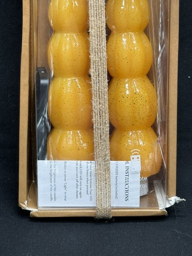 SILVERSTRO LED FLAME CANDLE ORANGE 11 INCH STACKED PUMPKIN WITH REMOTE NIB - Picture 3 of 8