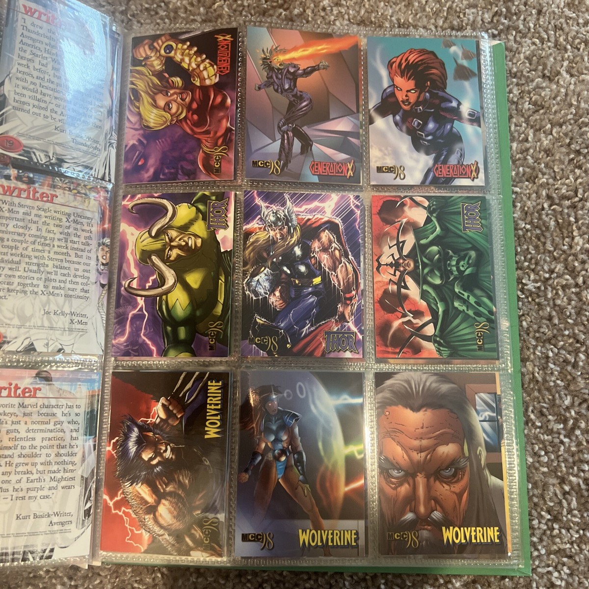 1998 Marvel Creators Collection 98 MCC BASE 72 CARD SET, No