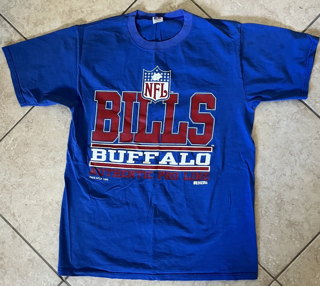 Vintage NFL Buffalo Bills Russell Athletic Blue T-Shirt Sz Large Made in USA