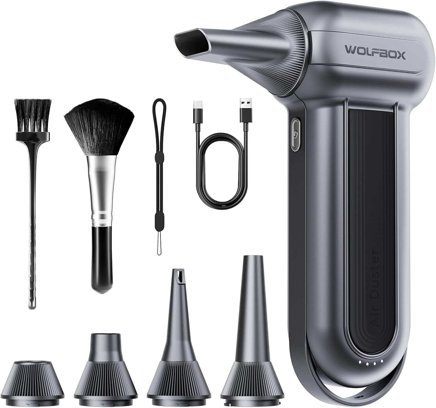 WOLFBOX MF100 Electric Air Duster-150000R PM Super Power Cordless Air Duster, Rec