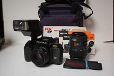 VNTG Pentax SF1 35MM Film Camera W Pentax 50mm and 70-210mm SMC Lenses  Flash