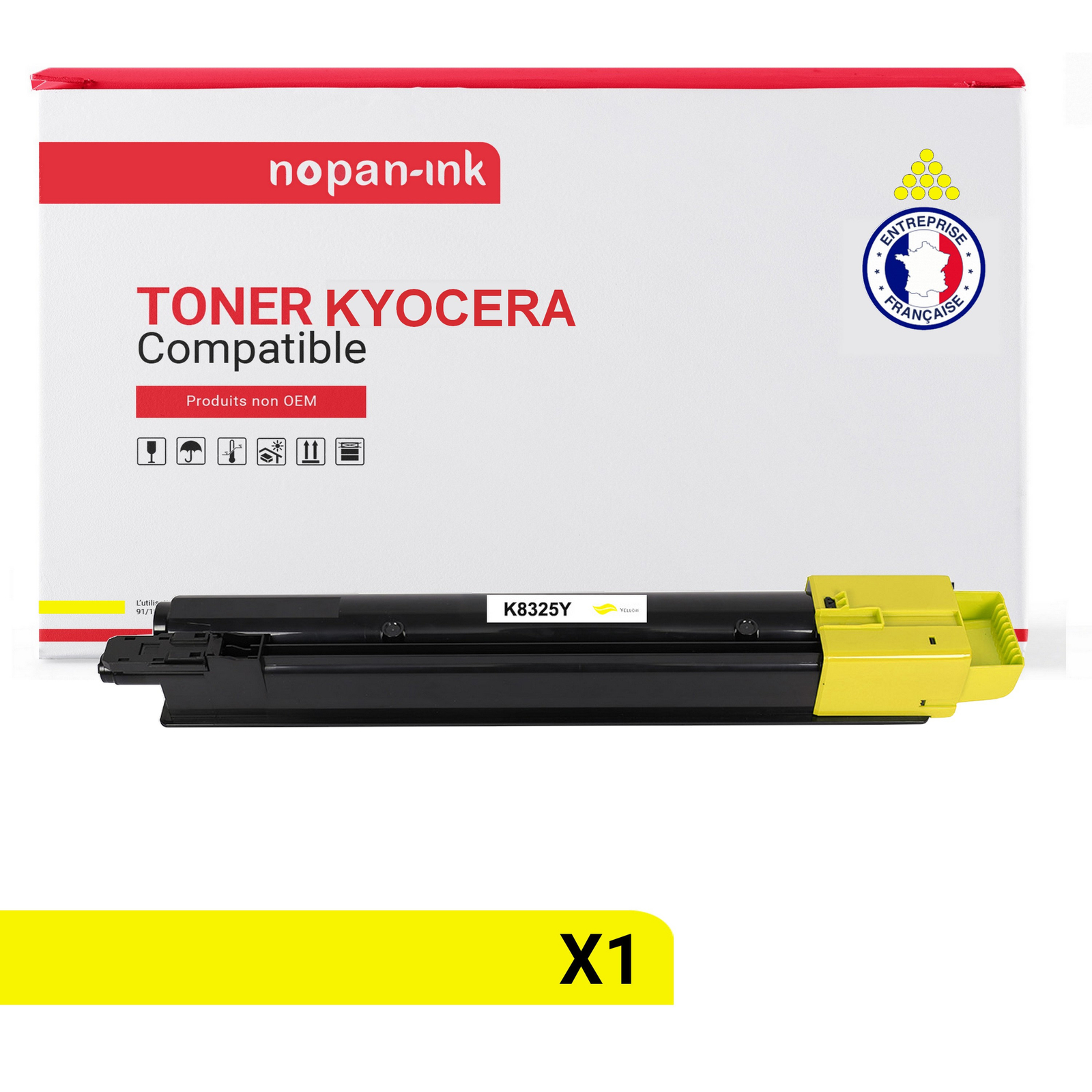 Toner KYOCERA TK8325Y jaune compatible pour imprimante de bureau NOPAN-INK