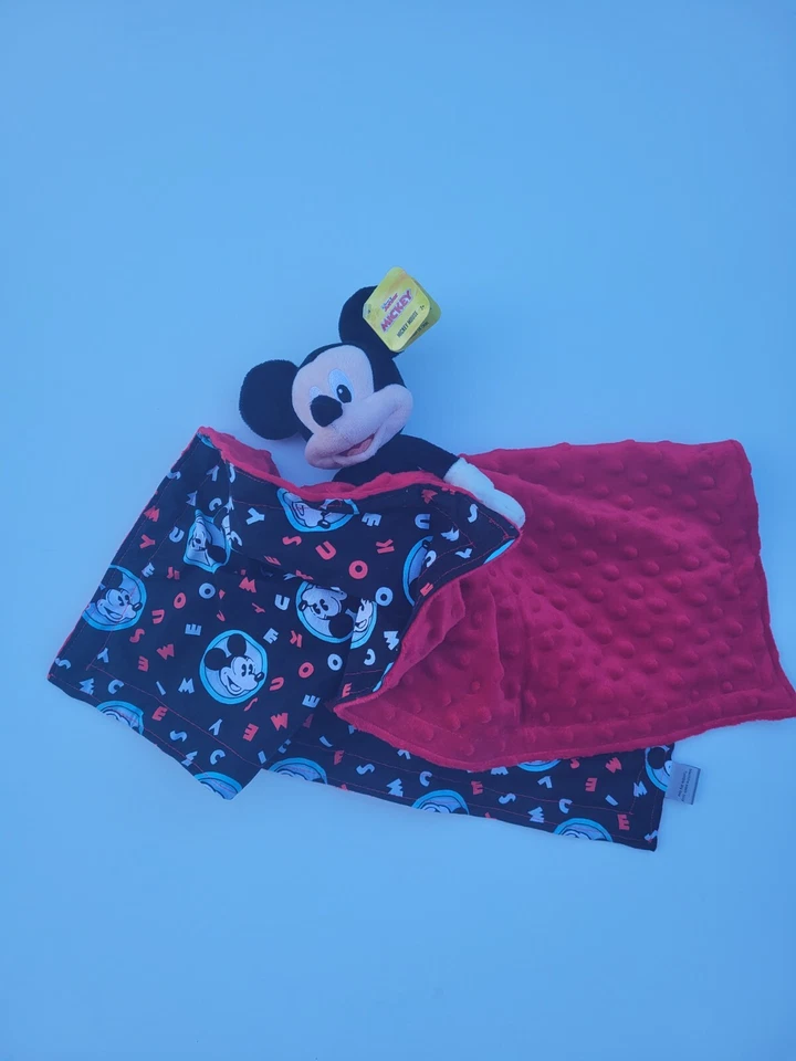 Manta de seguridad de felpa Lovey Mickey Mouse para bebés y niños pequeños, algodón 18 x 20 Foto 3 de 4