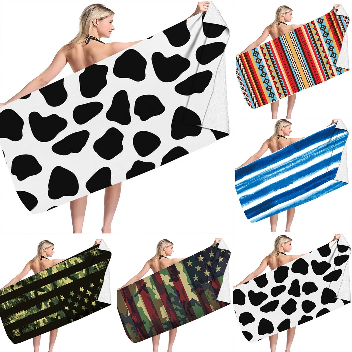 Microfiber Sand Free Beach Towel Thin Lightweight Towels for