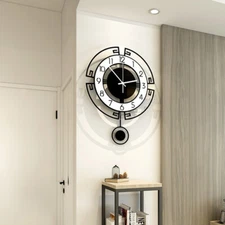 Wall Clock for Living Room Decor, Decorative Modern Wall Clocks with Pendulum