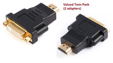 US Seller 2x PTC HDMI Male to DVI-I Female Dual Link Adapter for DVD HDTV