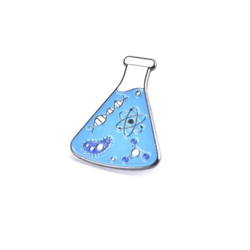 Broche molecular químico esmalte ciencia microscopio ADN pin biológico metal - Imagen 2 de 15