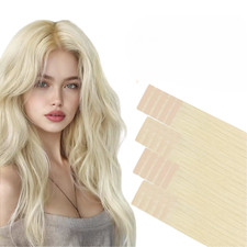 DOORES Tape in Human Hair Extensions 10 Invisi  10 Classic Platinum Blonde 20In