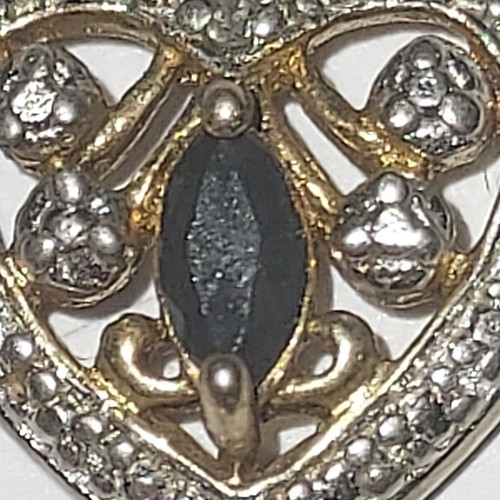 Small .925 Silver Heart Pendent w/ Black Stone Stamped "DL" - Picture 2 of 14