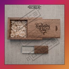 USB 3.0 - 16GB Plexiglass  Custom Wood - Walnut Wedding Box