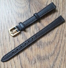 10mm VINTAGE APOLLO GENUINE CALF LEATHER BROWN WATCH STRAP, GOLD BUCKLE, NOS