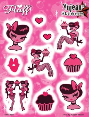 Fluff Famed Sweets Cupcake Girls Multi SET 4.7x5 Weather Resistant Sticker DECAL