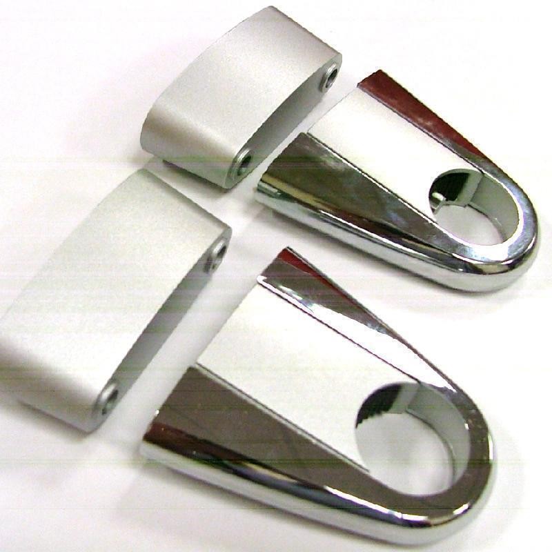 Aqualisa Quartz Digital Shower Riser Rail End Brackets (Pair) - Chrome 479501