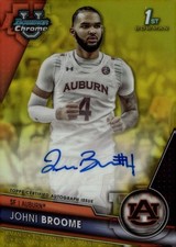2023-24 Bowman Chrome U University Prospect Johni Broome Yellow Gold Auto 8/75