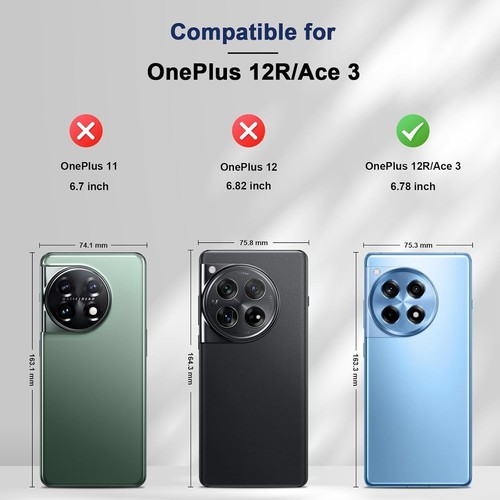 Élégant étui à rabat magnétique en cuir bleu pour OnePlus 12R - Protection 360 degrés - Photo 4 sur 13
