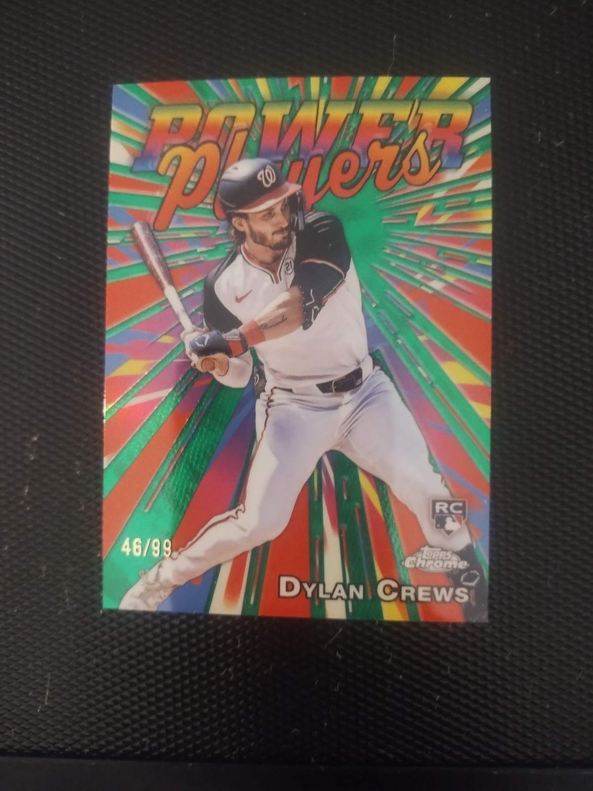 Dylan Crews 2025 Topps Chrome  RC Power Players green refractor /99 - Nationals