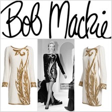 Bob Mackie F/W 1985 Runway Beaded Sequin Mini Dress Size 4 VINTAGE RARE