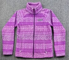 Columbia Girls Jacket Medium Fleece Purple Benton Springs II Fair Isle