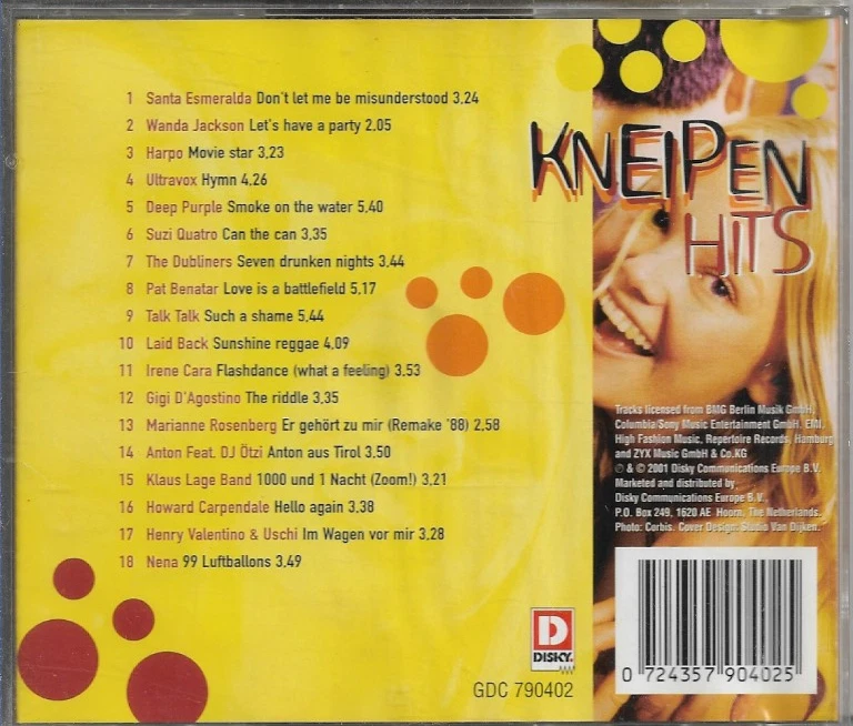Kneipen Hits-Das Beste Santa Esmeralda, Harpo, Laid Back, Irene Cara, u.a. 1 CD - Bild 2 von 2
