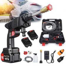 Cordless Water Spray Gun Portable High Pressure Car Washer Cleaner W/ 2 Battery