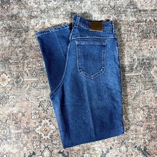 Vintage Lee Jeans Women's 31x31 Blue Cotton Denim Mom Tapered Leg Faded Workwear