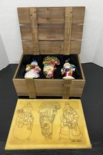 Vtg Thomas Pacconi Classic Christmas Ornaments 2003 Wooden Crate Box 6" Set of 3