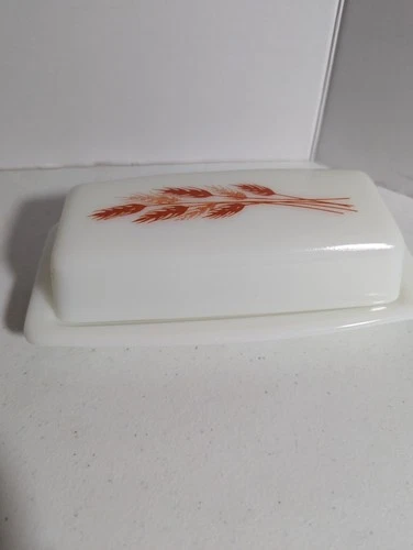 Vintage "RARE" Pyrex Butter Dish w/Lid - AUTUMN HARVEST