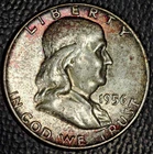 1956 Franklin Half Dollar, Choice BU, Pretty Toning