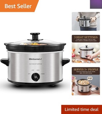 Compact 2 Quart Slow Cooker with Cool-Touch Handles - Safe & Easy Cooking