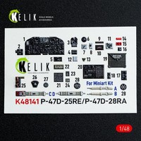 Kelik K48141 - 1:48 P-47D - 25RE/28RA - Interior 3D Decals For Miniart Kit - Neu