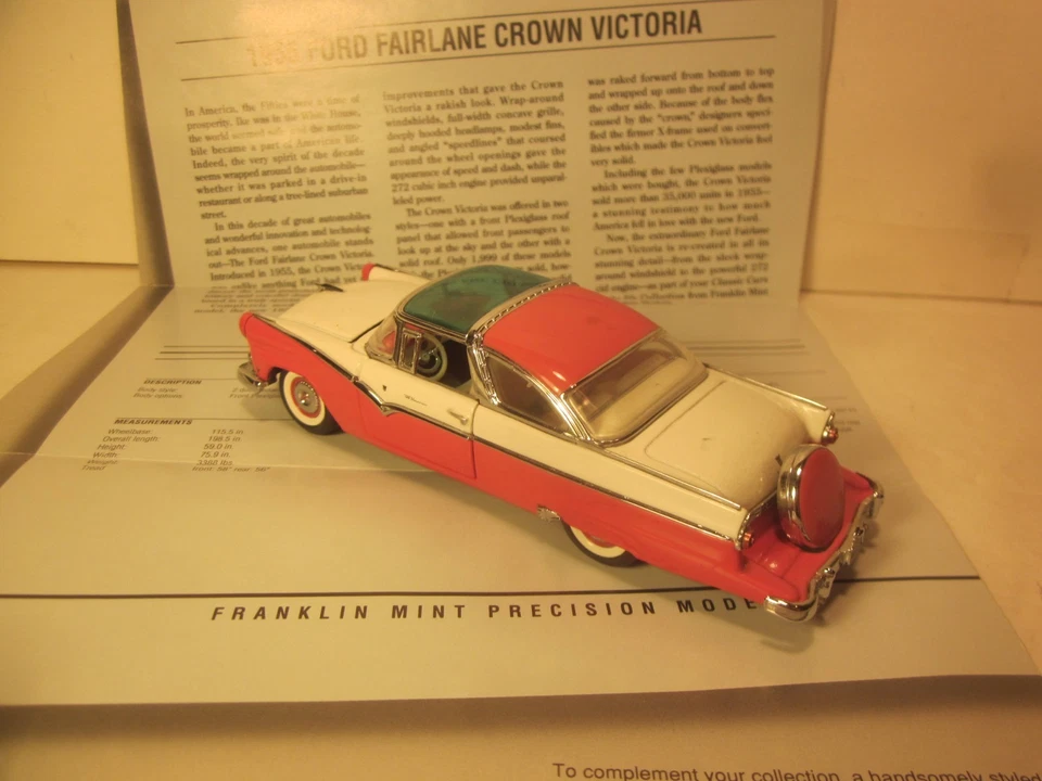 FRANKLIN  MINT 1/43 DIECAST "1955 FORD CROWN VICTORIA COUPE, CLASSIC '50s SERIES - Image 2 of 4