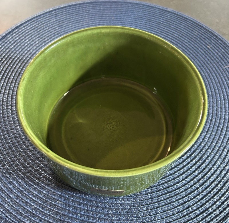 Vintage Haeger Green Glossy Ceramic Bowl Planter 6 in Round USA