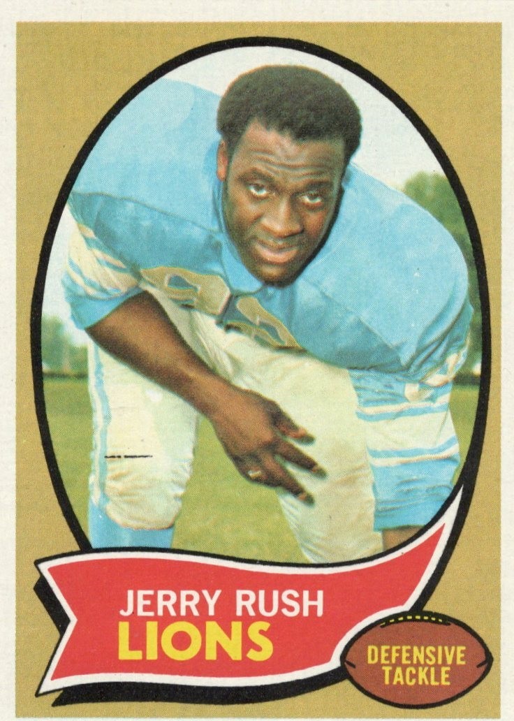 Jerry Rush Lions 1970 Topps Football #32 VG Condition no creases o/c Bx10a